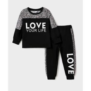 Toddler Baby Girls Leopard Print Clothes Set Long Sleeve  2pcs Outfits PATPAT